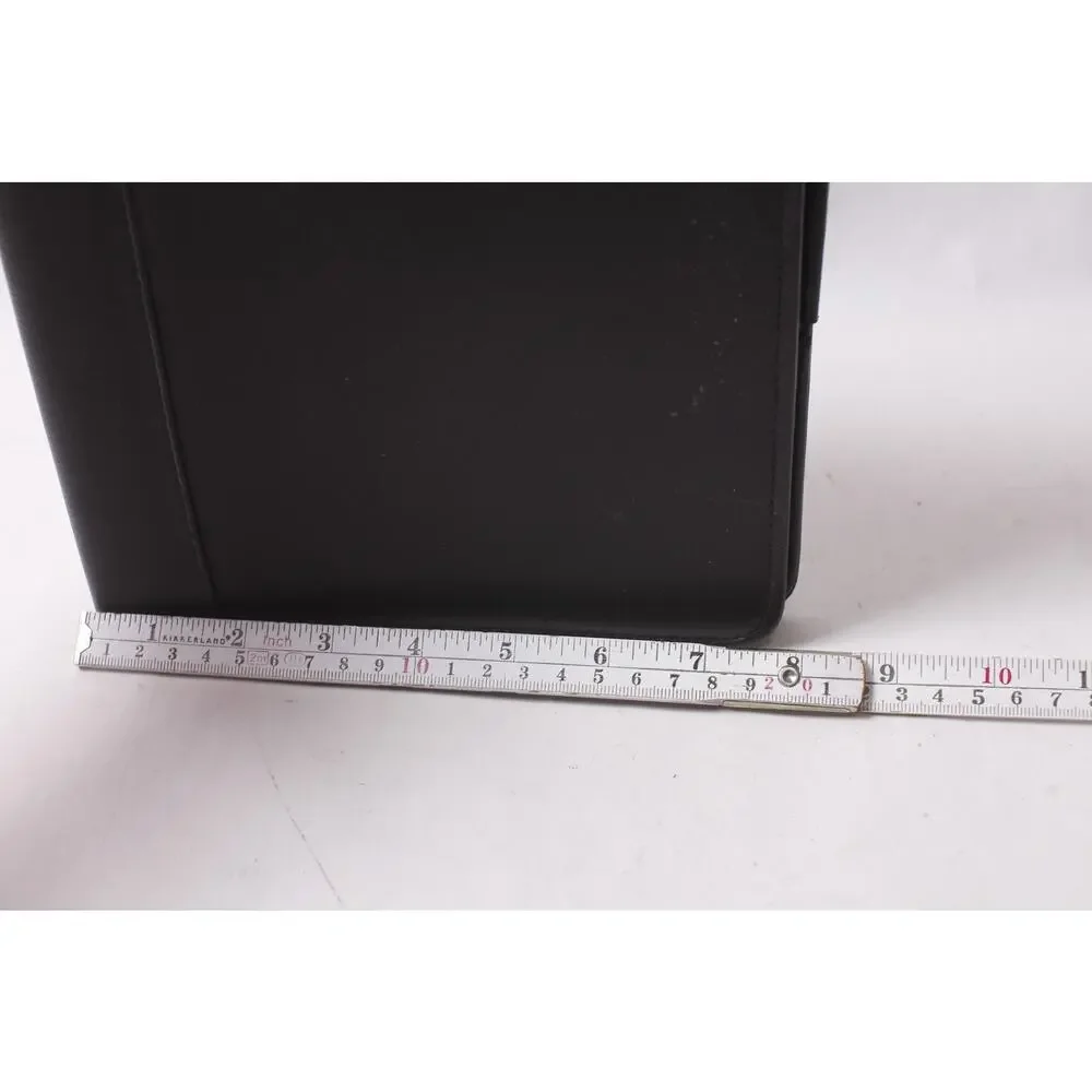 Franklin Covey Black Leather Day Planner 7-ring Binder Office Accessory ~